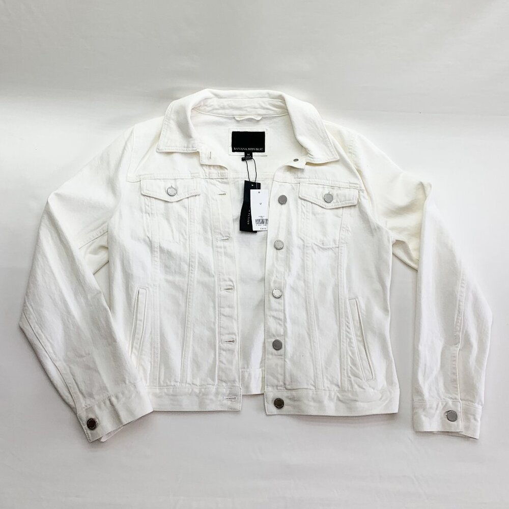 Banana Republic Denim Trucker Jacket Extra Large M White New With Tags